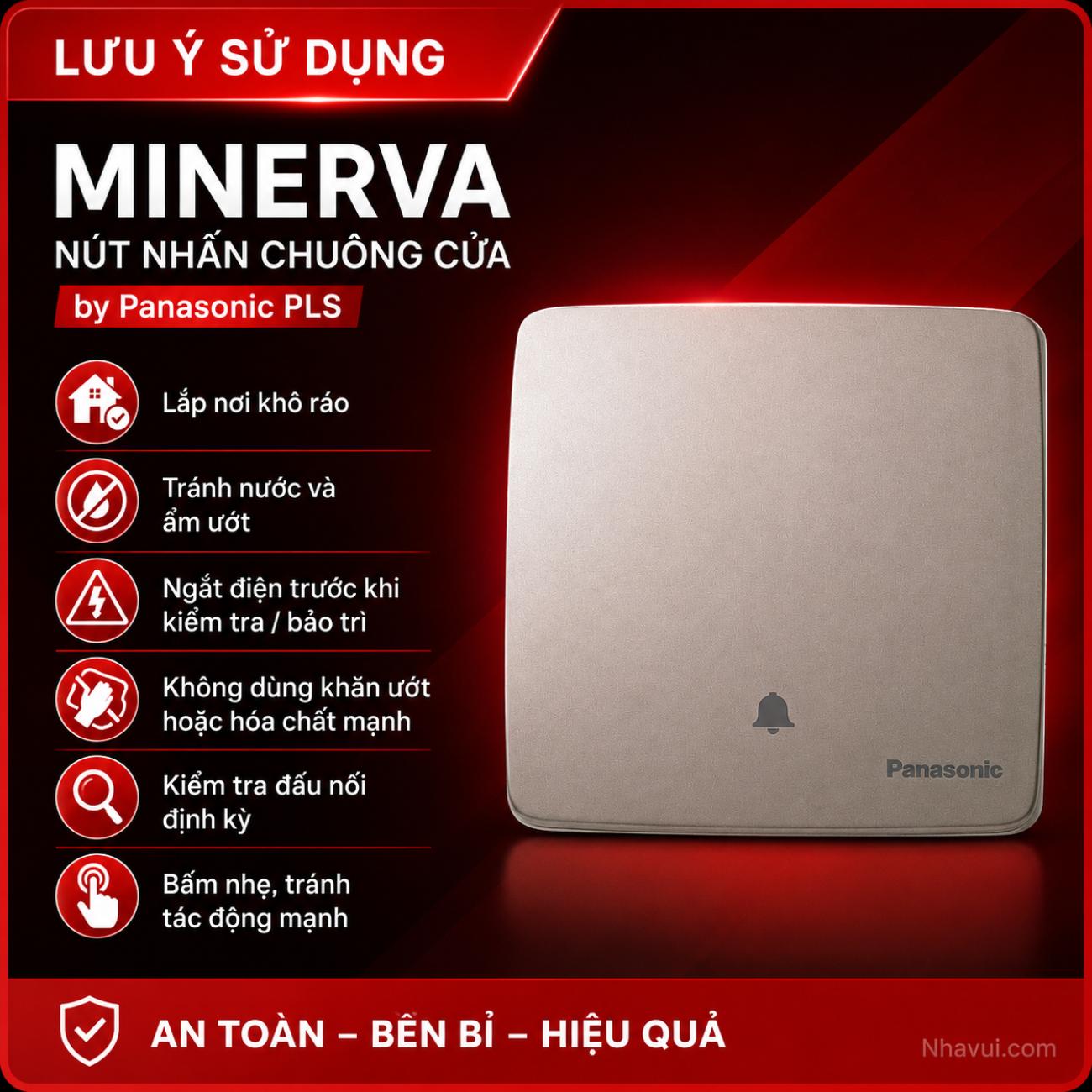 Nút nhấn chuông Minerva Panasonic PLS WMT540108-VN